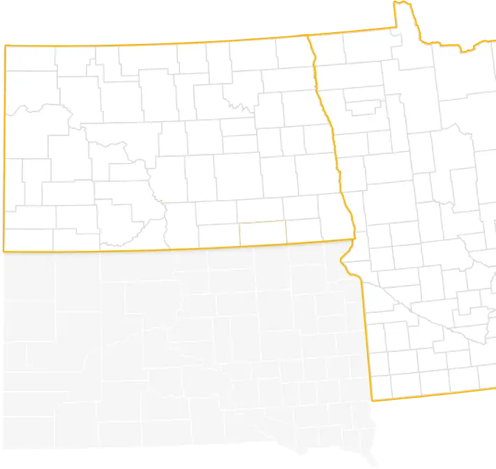 Outline of South Dakota and Minnesota