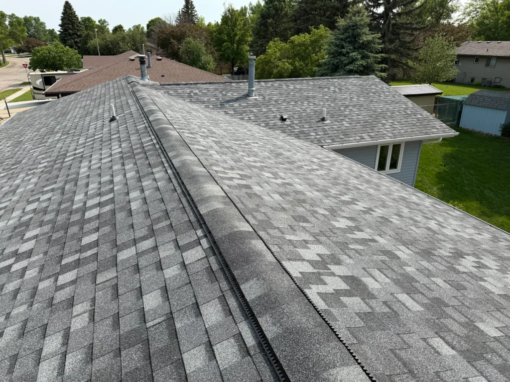 close up view of ridge cap shingles