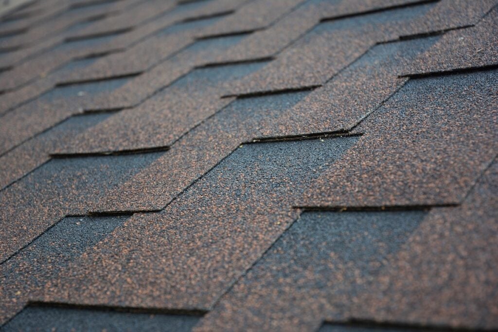 Copper, brown architectural, dimensional asphalt roofing shingles
