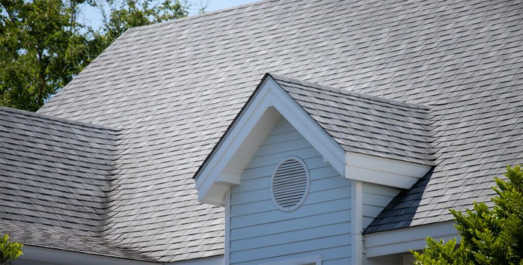 asphalt shingle roofing grey big white modern house