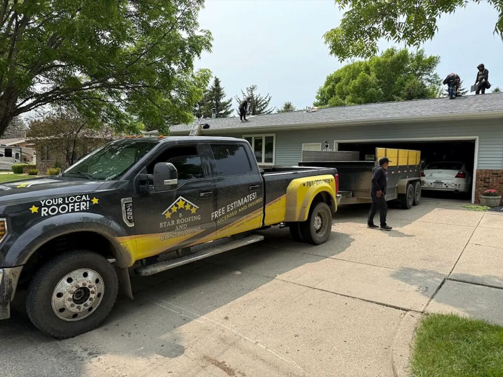 how long does a shingle roof last five star truck in driveway-five star roofing and contracting-bismarck