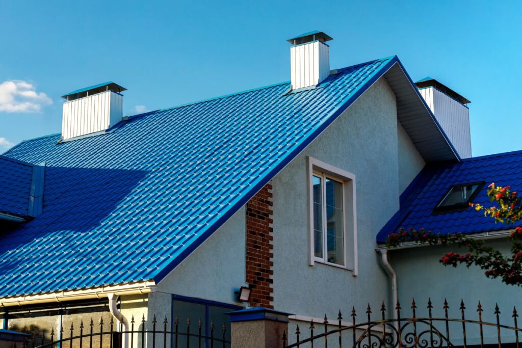 sloped roof corrugated metallic roof