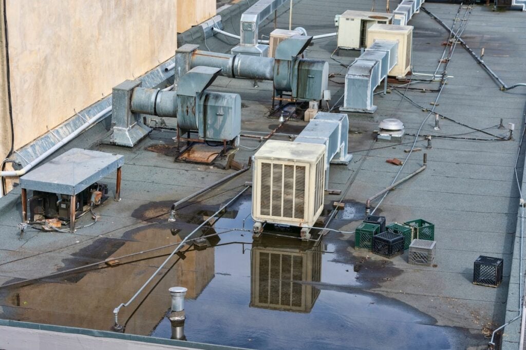 flat roof maintenance water