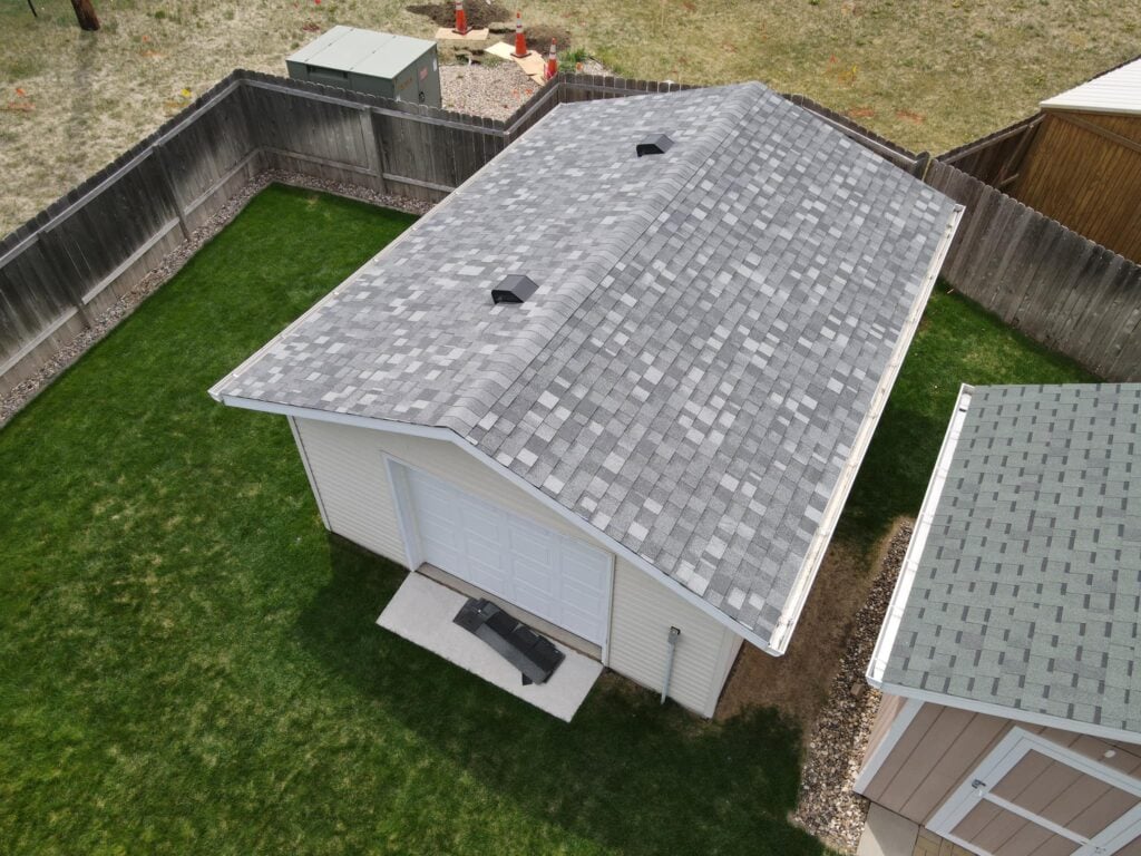 Newly replaced asphalt shingle roof