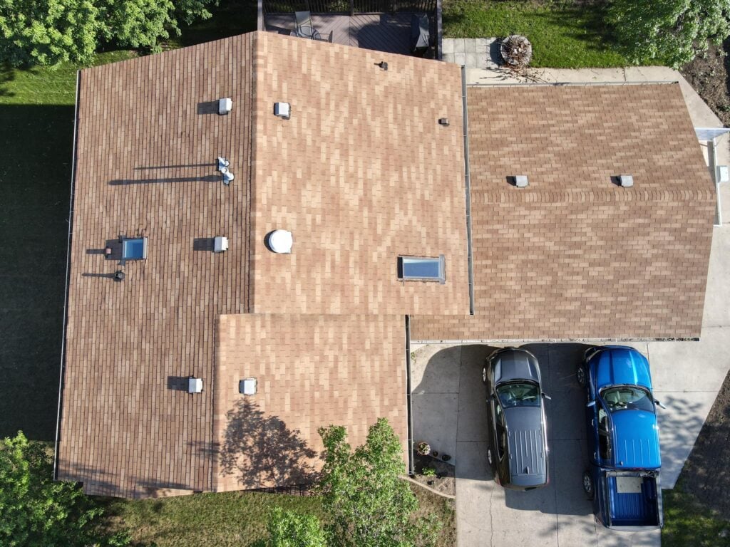 Newly installed shingle roof