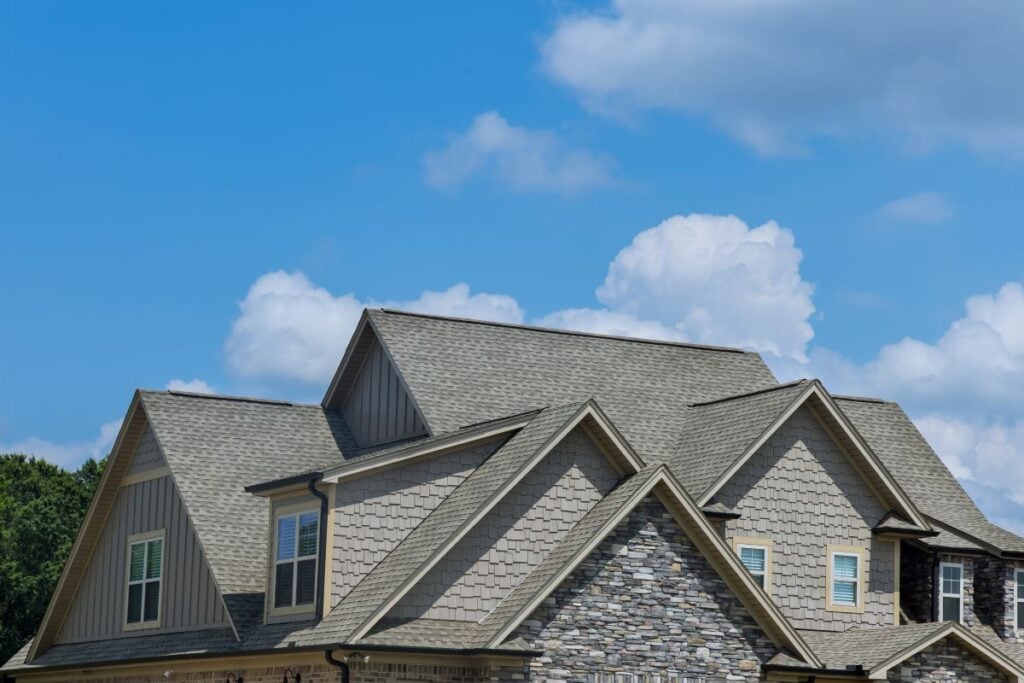 Roof with newly installed luxury shingles
