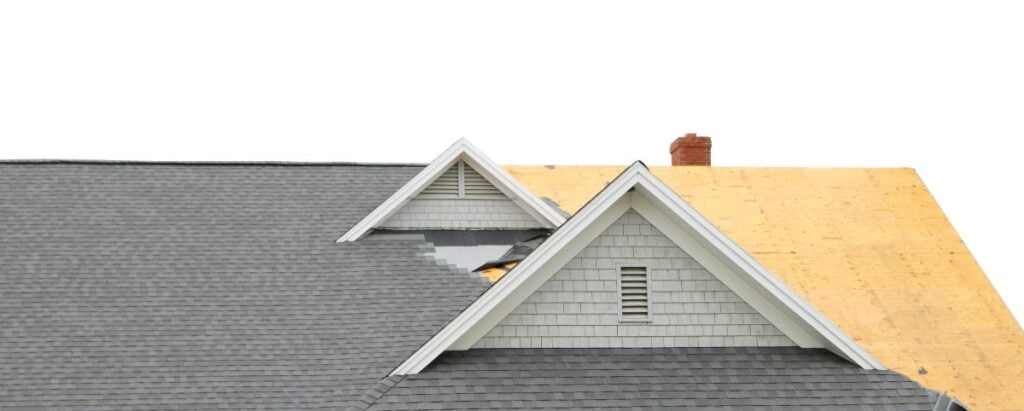 roof being replaced with asphalt shingles